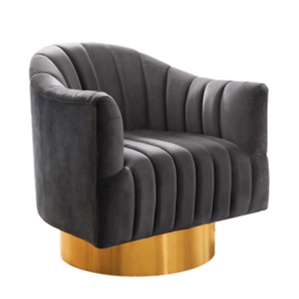 gray and gold accent chair