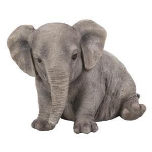 Statue de jardin, éléphant grassouillet assis, 4,8"