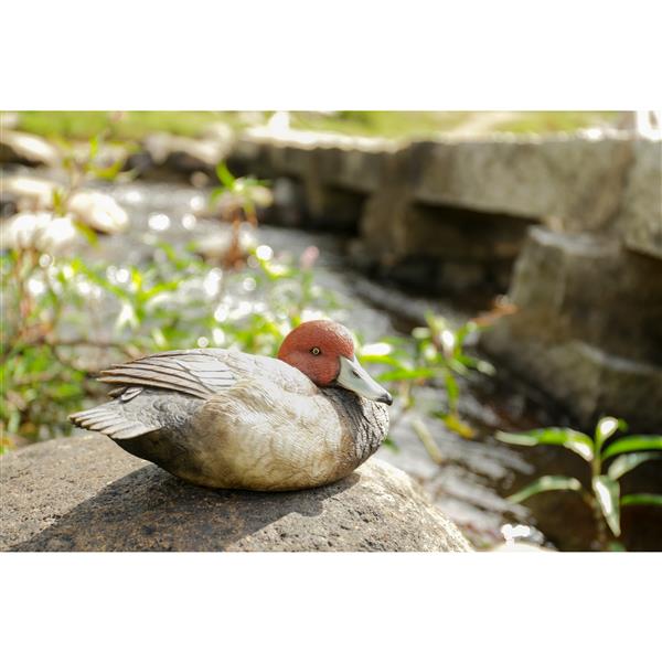 Hi-Line Gift Ltd. Decorative Garden Statue - Mallard With Red Head - 4.02-in
