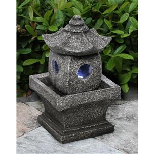 Fontaine solaire en résine pagode