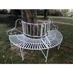 Banc de jardin autour d'un arbre, blanc, 69 po