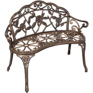 Banc de jardin en métal, bronze rosé