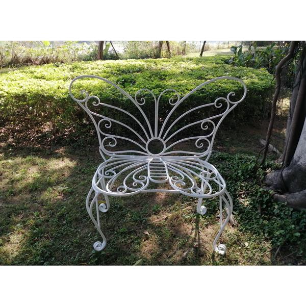 white metal garden butterfly chair