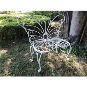 Hi-Line Gift Ltd. Metal Garden Butterfly Chair - White