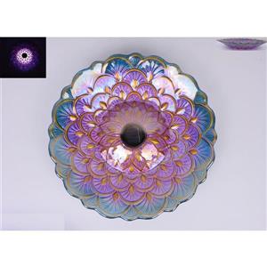 Hi-Line Gift Ltd. Birdbath With Stand - Solar Lighted - Purple
