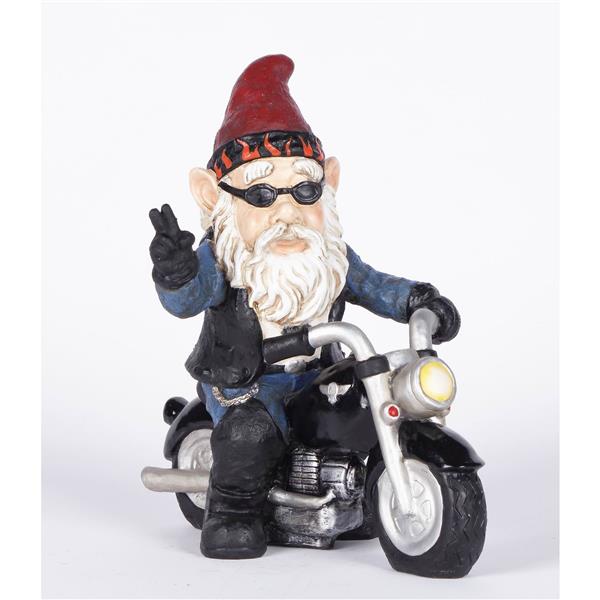 Statue de jardin, nain en moto, 9,75 po