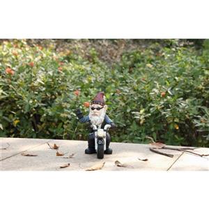 Statue de jardin, nain en moto, 9,75 po