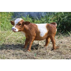 Statue de jardin, vache marron debout, 16,5 po