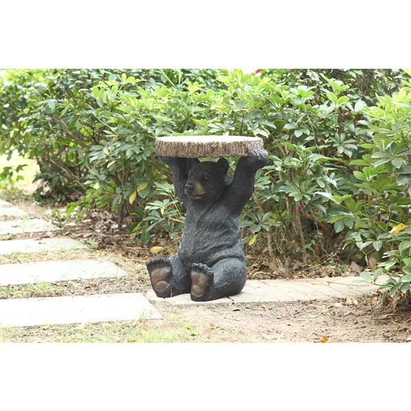 Hi-Line Gift Ltd. Black Bear Sitting Plant Stand - Black - 20-in