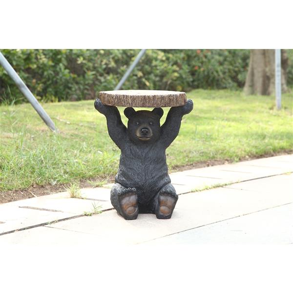 Hi-Line Gift Ltd. Black Bear Sitting Plant Stand - Black - 20-in
