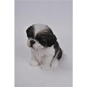 Hi-Line Gift Decorative Garden Statue - Shih Tzu Puppy - Black/White - 6"