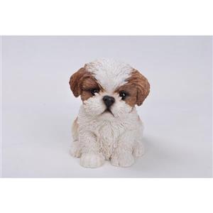 Hi-Line Gift Decorative Garden Statue - Shih Tzu Puppy - Brown/White - 6"