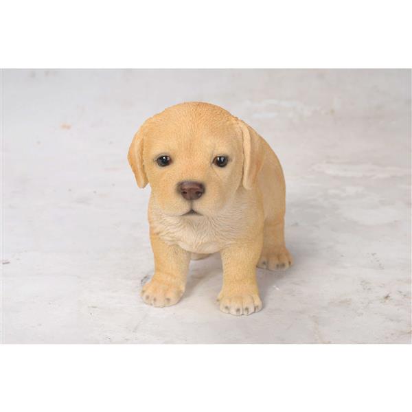 Statue de jardin, chiot labrador blond debout, 6 po