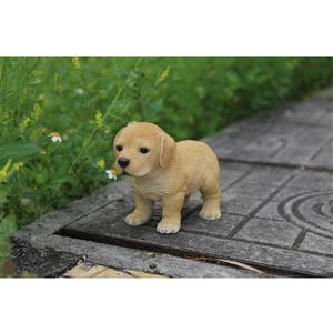 Statue de jardin, chiot labrador blond debout, 6 po