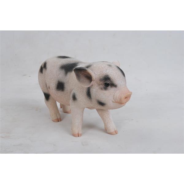 Hi Line Gift Ltd Statue De Jardin Bebe Cochon Debout Avec Taches Noires 5 A Rona