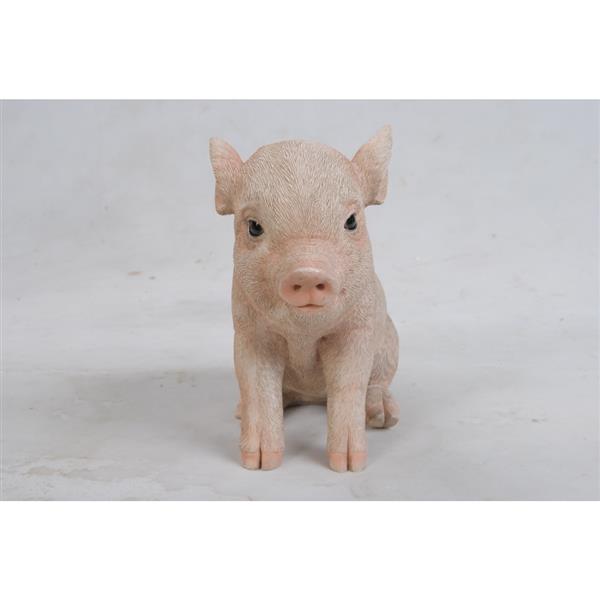 Statue de jardin, bébé cochon assis, 6 po