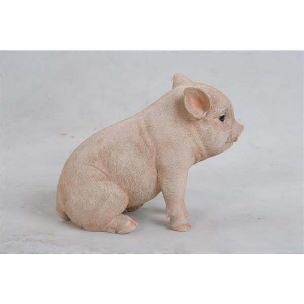 Statue de jardin, bébé cochon assis, 6 po