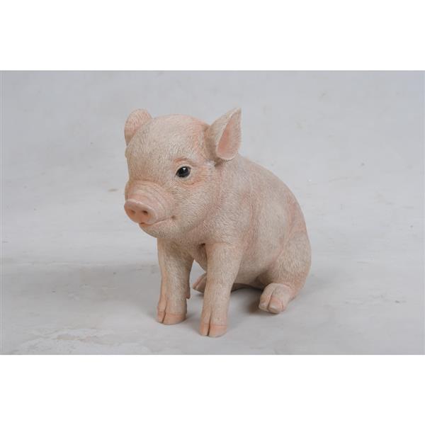 Statue de jardin, bébé cochon assis, 6 po