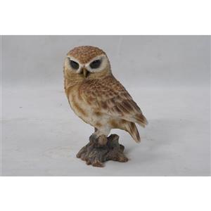 Hi-Line Gift Decorative Garden Statue - Small Brown Owl On Stump - 6"