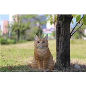 Hi-Line Gift Decorative Garden Statue - Red Tabby Cat - 11.5"