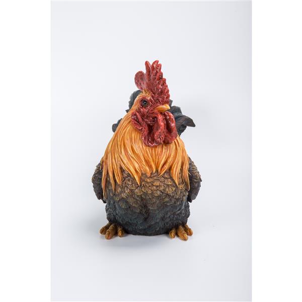 Statue de jardin, coq accroupi, 10 po