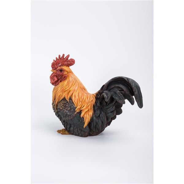 Statue de jardin, coq accroupi, 10 po