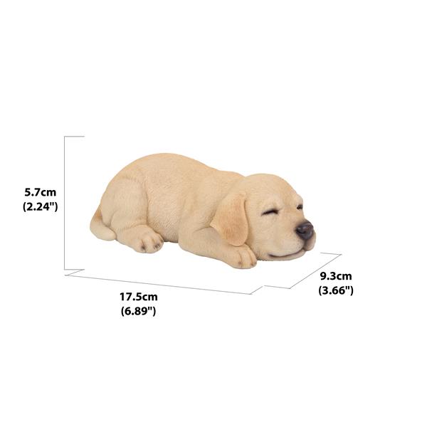 Statue de jardin, chiot labrador dormant, 2,5 po