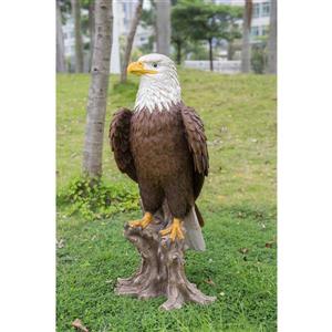 Hi-Line Gift Ltd. Decorative Garden Statue - Large Bald Eagle On Stump - 26.8-in