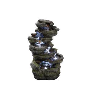 Hi-Line Gift Ltd. Multi Level Rock Garden Fountain - LED Light