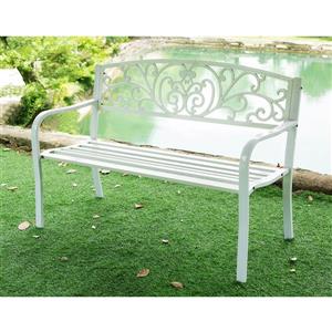 Hi-Line Gift Ltd. Garden Bench - Blanc - 50-in