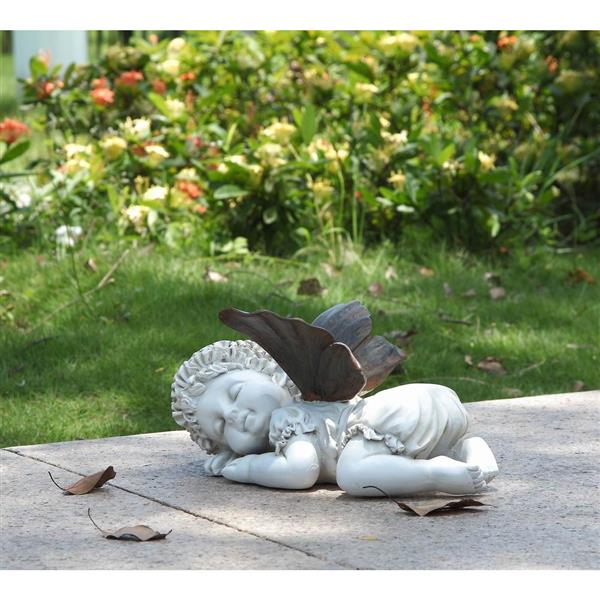 Statue de jardin, petite fée qui dort, 5,25 po