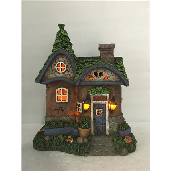 Hi Line Gift Ltd Decorative Garden Statue Fairy Cottage Solar 11 72042 27 Rona Fairy Garden Cottage, Fairy Garden Cottage