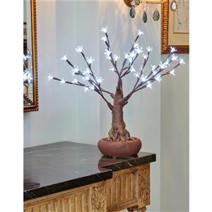 Hi-Line Gift Floral Bonsai Tree - 48 LED White Lights - 20"