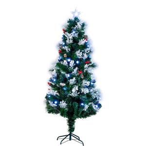 Arbre de Noël illuminé Hi-Line Gift Ltd. à fibre optique vert 72 po