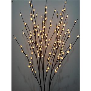 Ensemble de 3 branches de saule, blanc, 144 lumières DEL