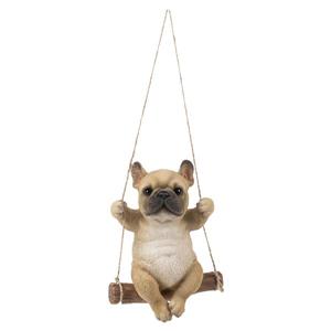 Statue de jardin, bouledogue français sur balançoire, 5,31 po