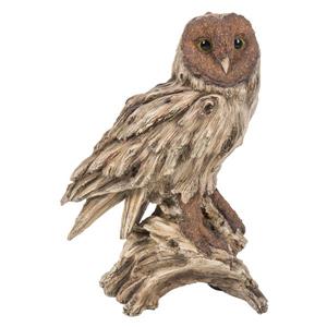 Statue de jardin, chouette avec souche de bois, 13"