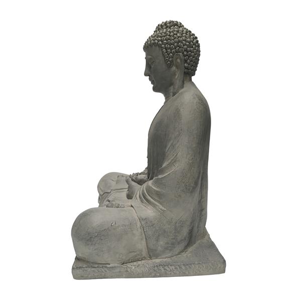 Hi-Line Gift Ltd. Decorative Garden Statue - Meditating Buddha - Grey - 18.9-in