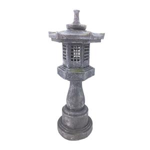 Hi-Line Gift Decorative Garden Statue - Grey Stone Pagoda Lantern - 38"