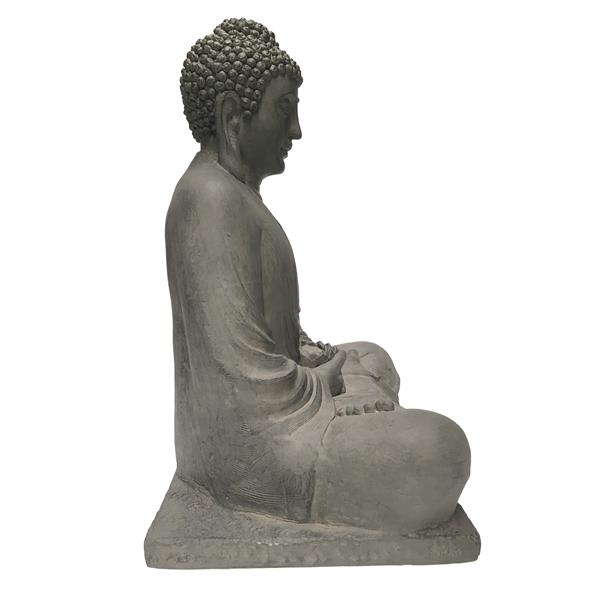 Custom Stone Onyx Meditating Garden Buddha Sculpture in Full Winter Robes  (#CustomOnyx): Hindu Gods & Buddha Statues