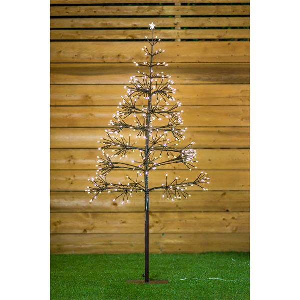 Arbre de Noël Hi-Line Gift Ltd. brun 380 lumières DEL 53 po