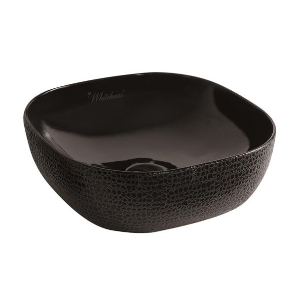 Whitehaus Collection Square Bathroom Sink 16.63in Black WH71301