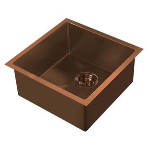 Whitehaus Collection Dual Mount Kitchen Sink Set - Square Single Bowl - Copper