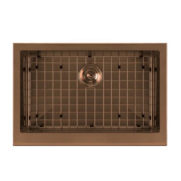 Whitehaus Collection Undermount Front Apron Kitchen Sink - Single Bowl - Copper