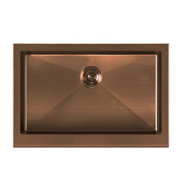 Whitehaus Collection Undermount Front Apron Kitchen Sink - Single Bowl - Copper