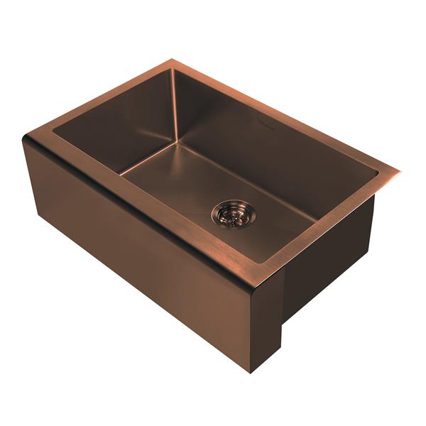Whitehaus Collection Undermount Front Apron Kitchen Sink - Single Bowl - Copper