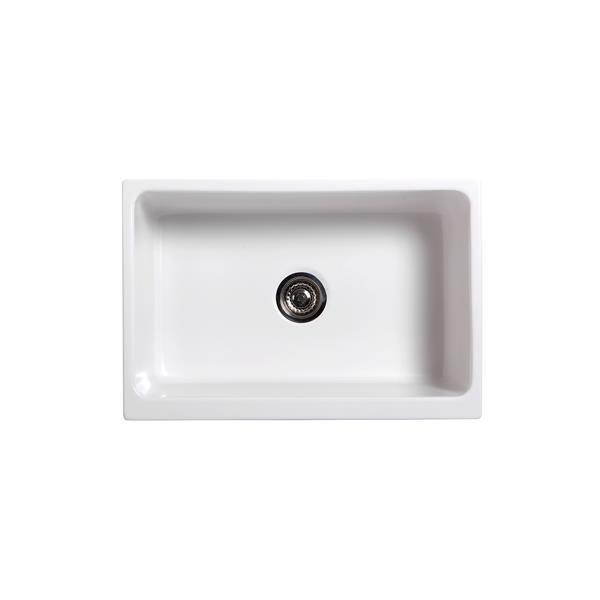 Whitehaus Collection Front Apron Fireclay Kitchen Sink - Single Bowl ...