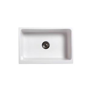 Whitehaus Collection Front Apron Fireclay Kitchen Sink - Single Bowl - White