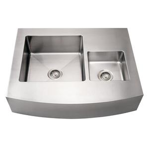 Whitehaus Collection Commercial Front Apron Sink - Double Bowl -Stainless Steel