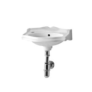 Whitehaus Collection Oval Wall Mount Bathroom Sink - 11-in - White Porcelain